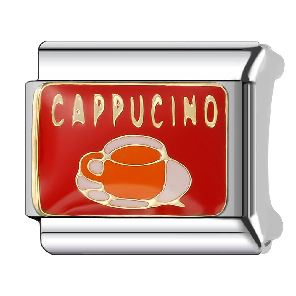 Wholesale Italian Charm Bracelet 9mm DIY Splicing English Series Stainless Steel Composable Bracelet