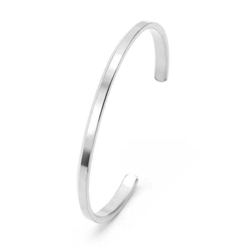 Wholesale Titanium Steel Open Bevel C-Line Bracelet ACC-BT-JunChen002