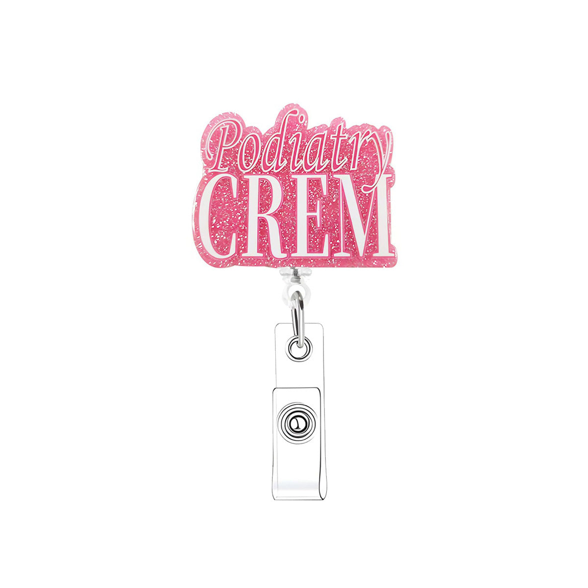 Wholesale etractable name  acrylic English Badge Reels