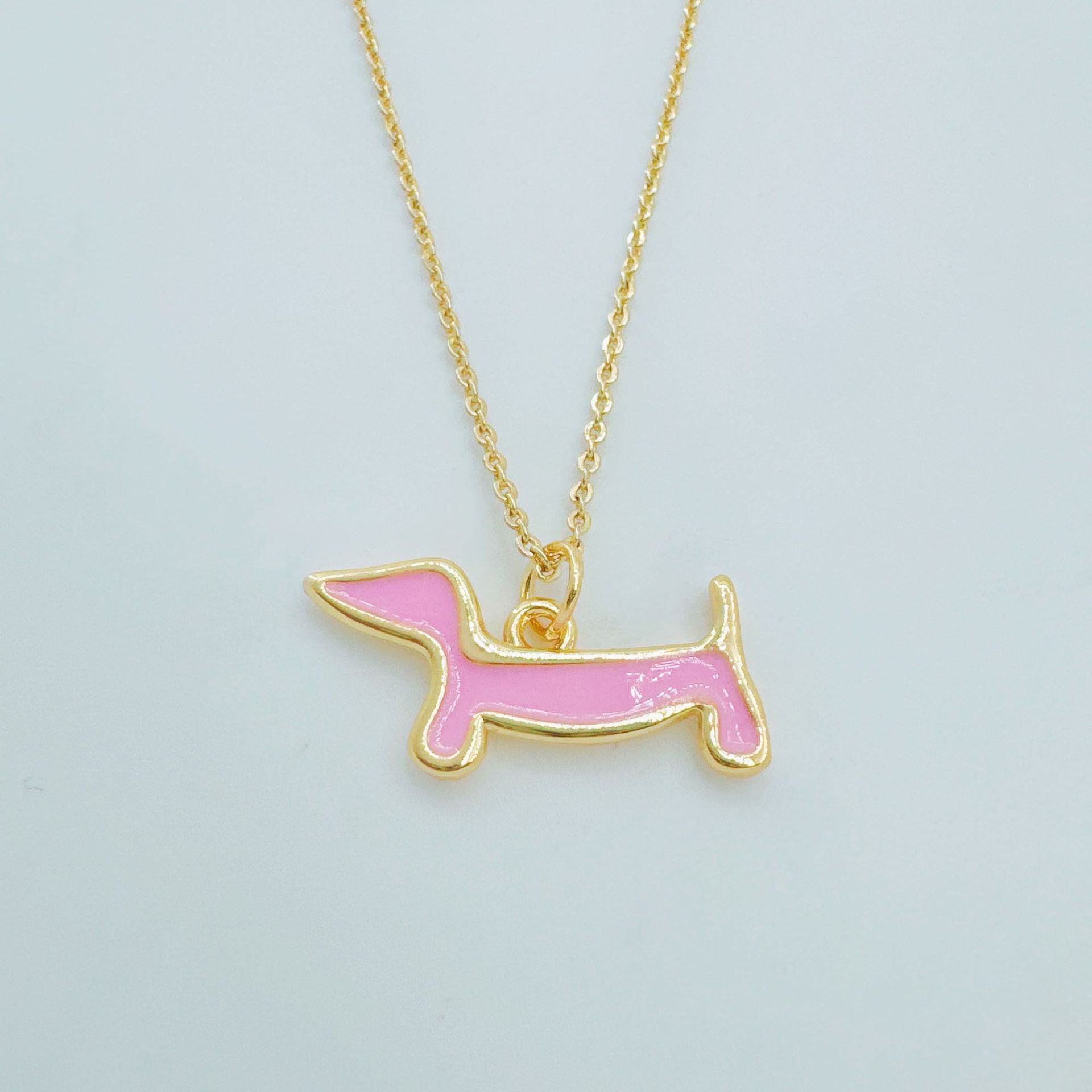 Wholesale Copper Gold Plated Hot Dog Necklace Light Luxury Fashion Pendant for Daily Wear Fashion Accessory