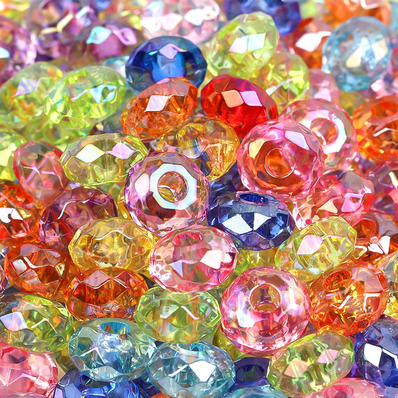 Wholesale 100pcs Solid Color Color Flat Round Plastic Beads