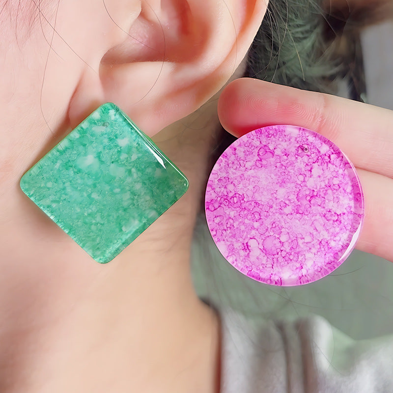 Wholesale  Bohemian love geometric diamond acrylic earrings