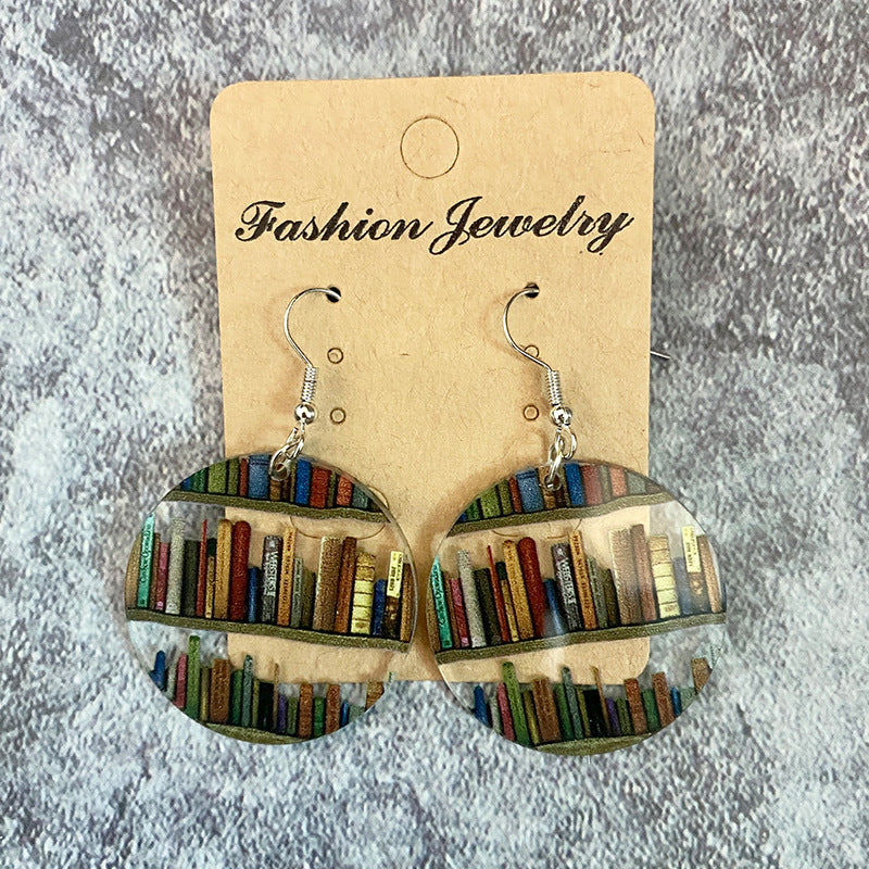 Wholesale acrylic  water drop  bookshelf acrylic  earrings