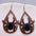 Wholesale Ghost Wooden Earrings Pumpkin Spider Skull Bat Water Drop Wooden Earrings