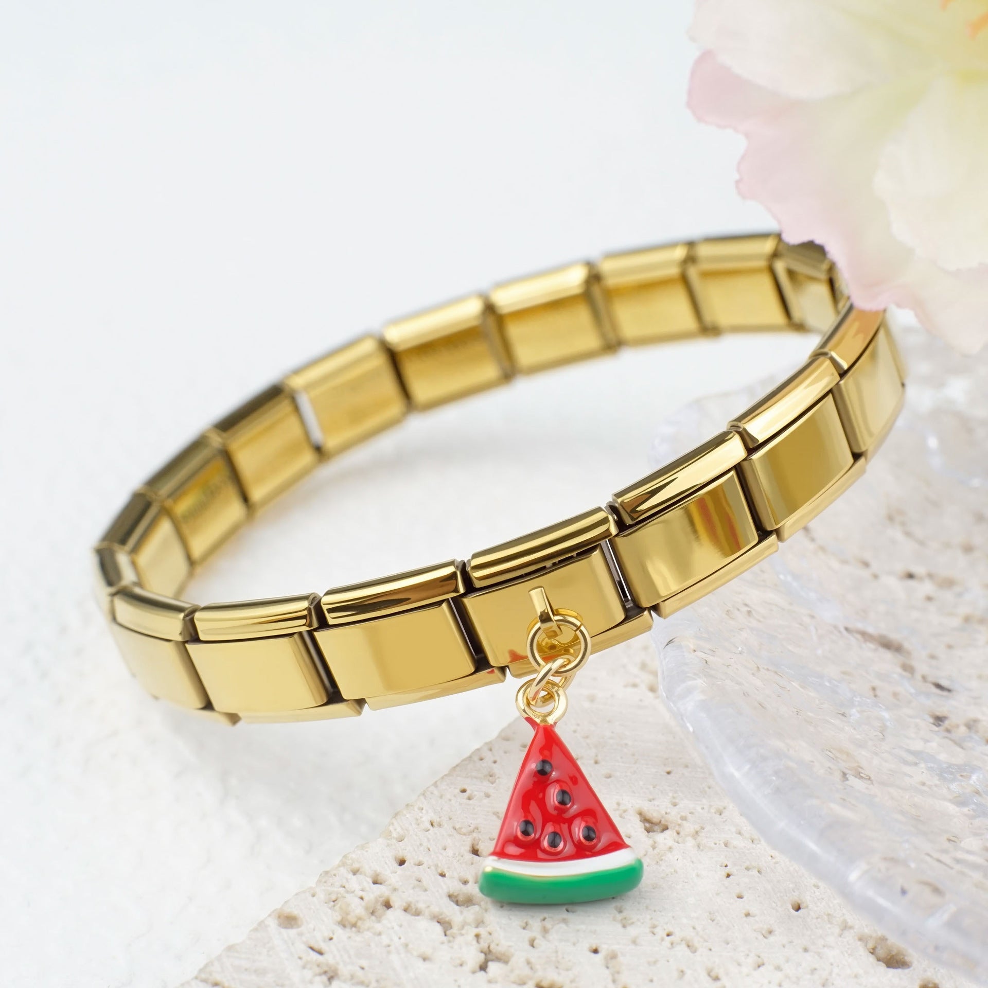 Wholesale 2pcs/pack 9mm Italian Charm Starter Bracelets DIY square Single Section Creative Stainless Steel Composable Bracelet