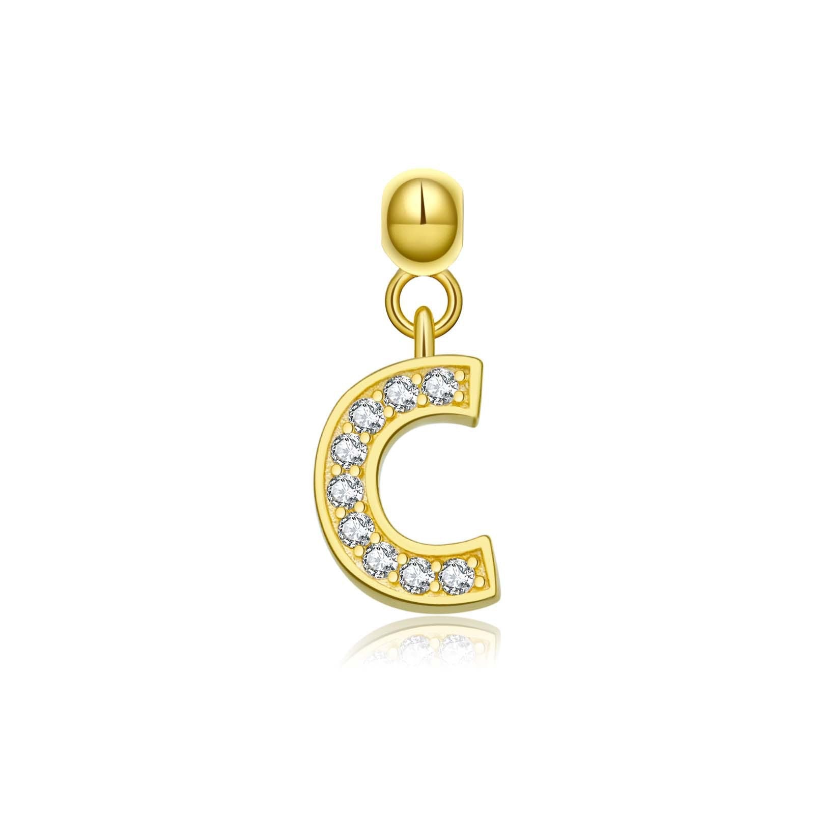 Wholesale 5pcs/pack letter necklace bracelet Gold Plated Charms