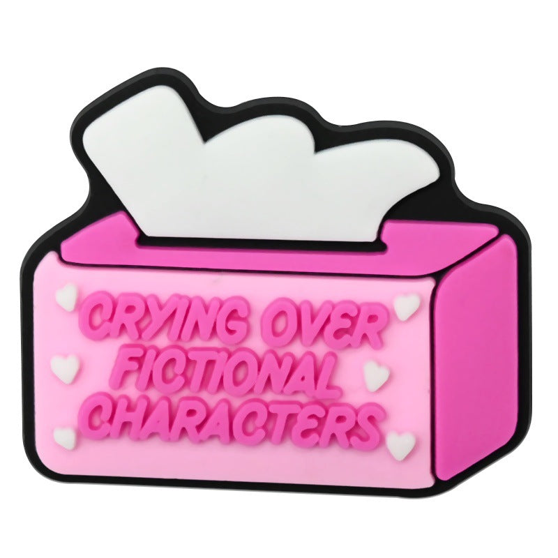 Wholesale Random 100pcs Creative and personalized phrase series   PVC Soft Rubber Shoe Buckle Decoration