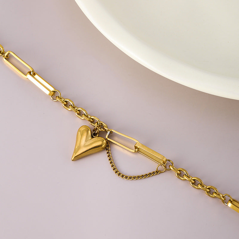 Wholesale Stainless steel heart bracelet