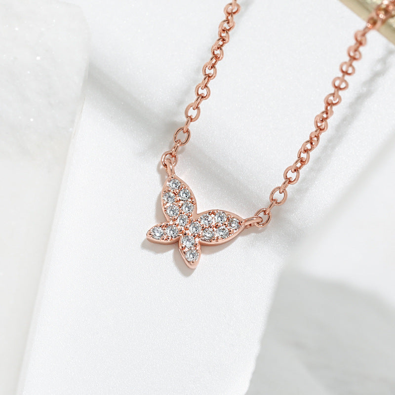 Wholesale Butterfly Diamond Copper Necklace ACC-NE-YingRong003
