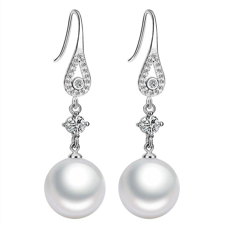 Wholesale S925 sterling silver colorful pearl earrings