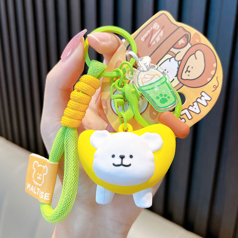 Wholesale Donut Line Puppy Resin Keychain Cute Keychain ACC-KC-WoAn009