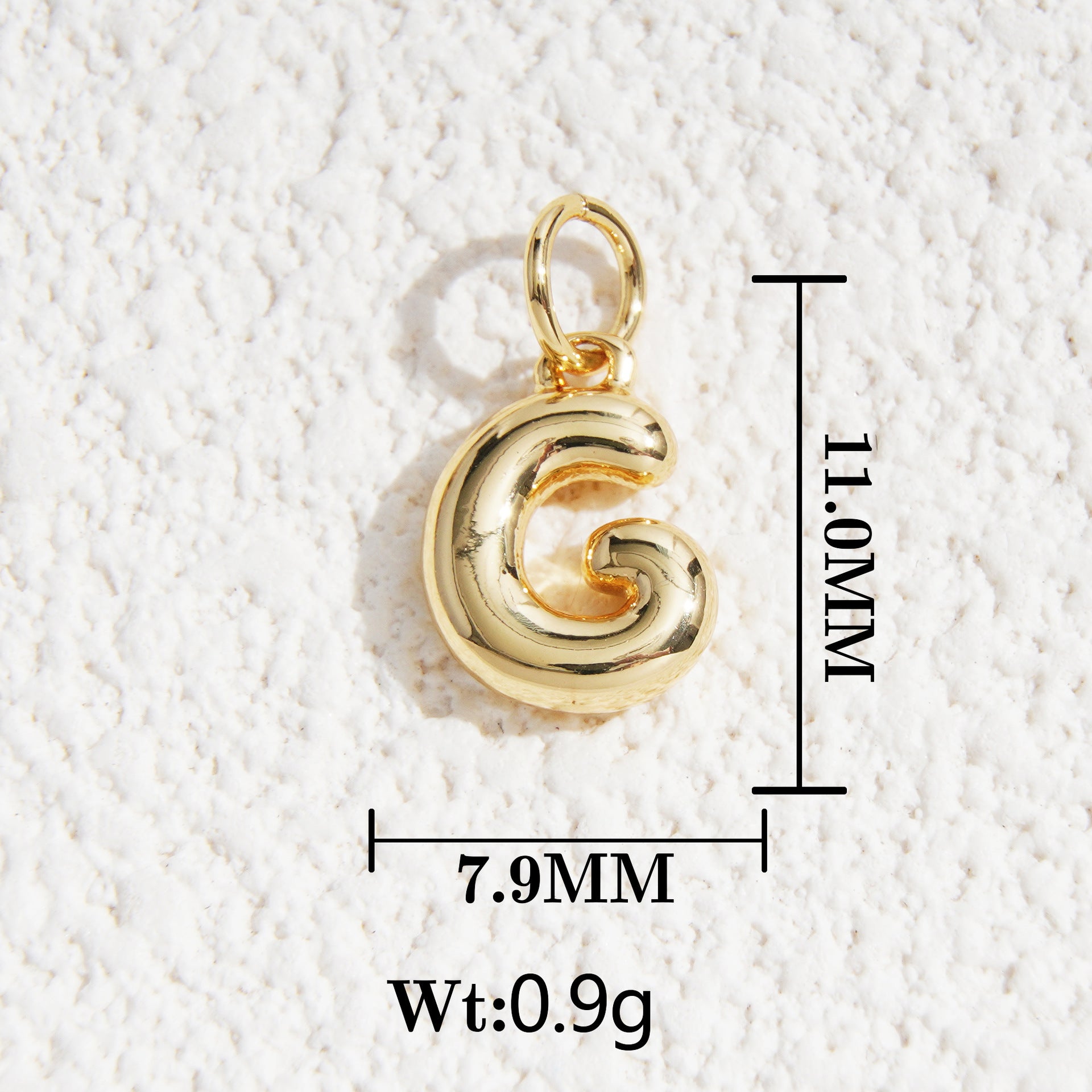 Wholesale5pcs DIY Copper Jewelry Charms— Gold-Tone Letter Series
