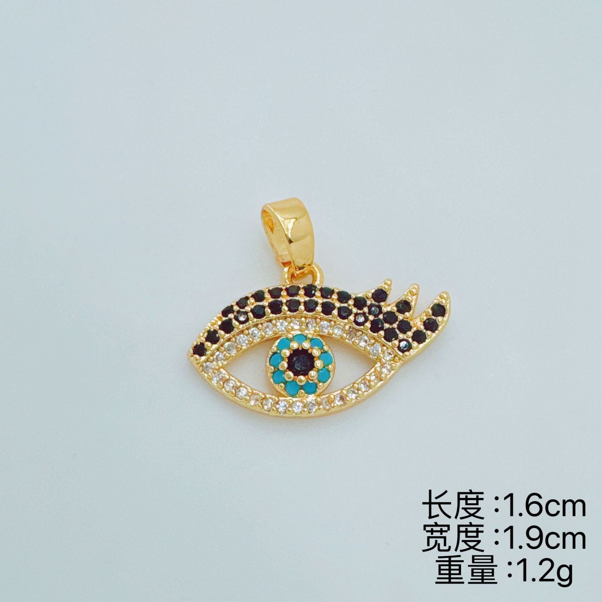 Wholesale Trendy Hamsa Pendant 18K Gold Plated Copper Zircon Jewelry Accessory Gift