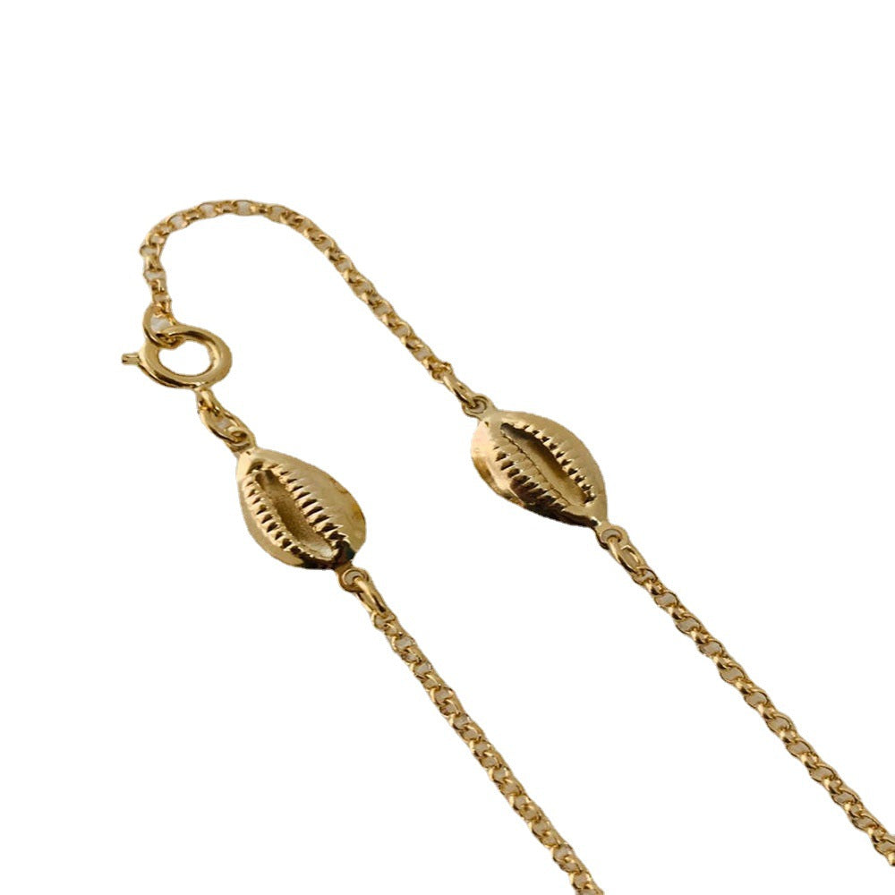 Wholesale Gold and Silver Simple Shell Anklet