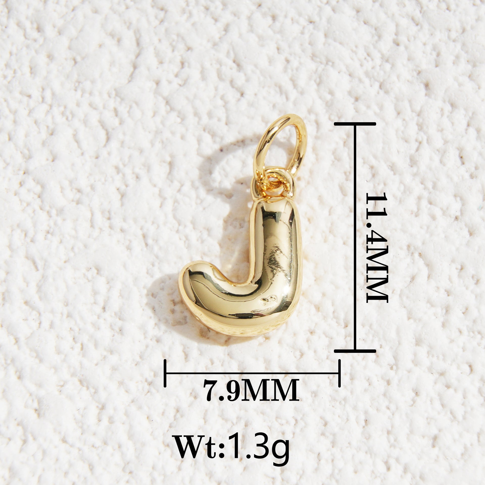 Wholesale5pcs DIY Copper Jewelry Charms— Gold-Tone Letter Series