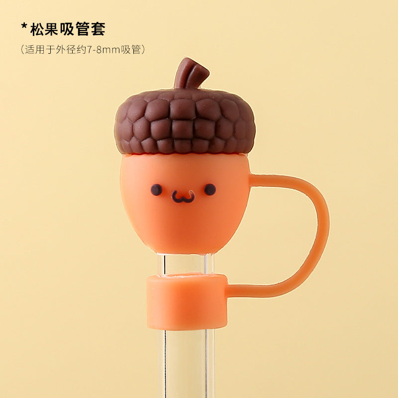 Wholesale  Cute Cartoon Series 10mm PVC Soft Straw Tube Cap