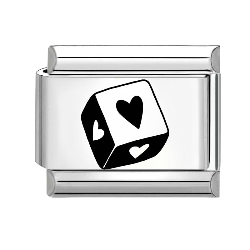 Wholesale 9mm Italian Charm Starter Bracelets DIY Heart Series Stainless Steel Composable Bracelet