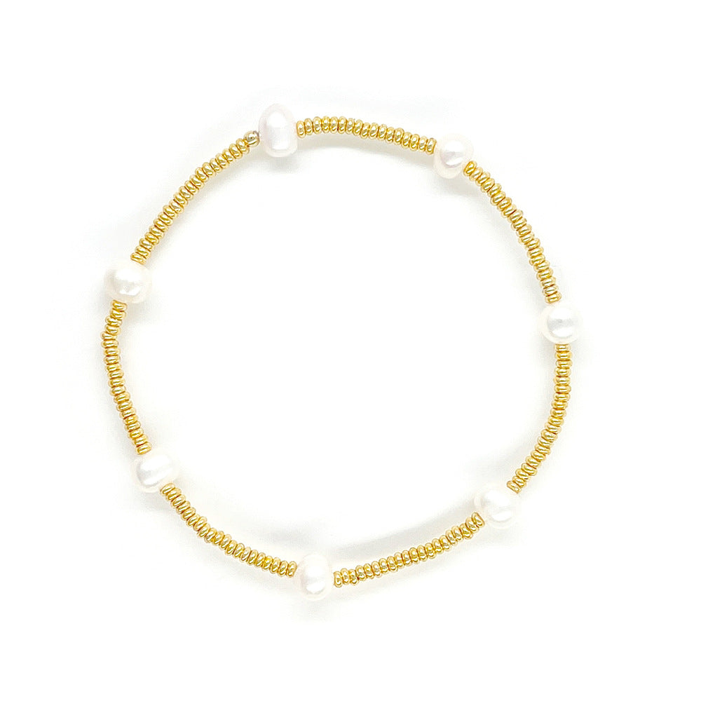 Wholesale Trendy Glass Bead Handmade Stretch Bracelet For Women Everyday Jewelry Accessory Gift