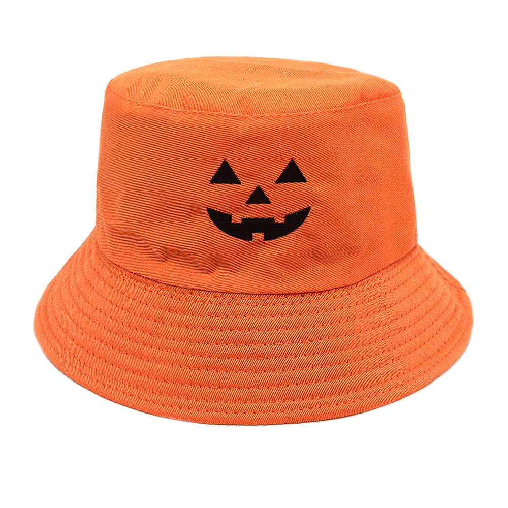 Wholesale   Embroidered Pumpkin Fisherman Hat Bucket Hat