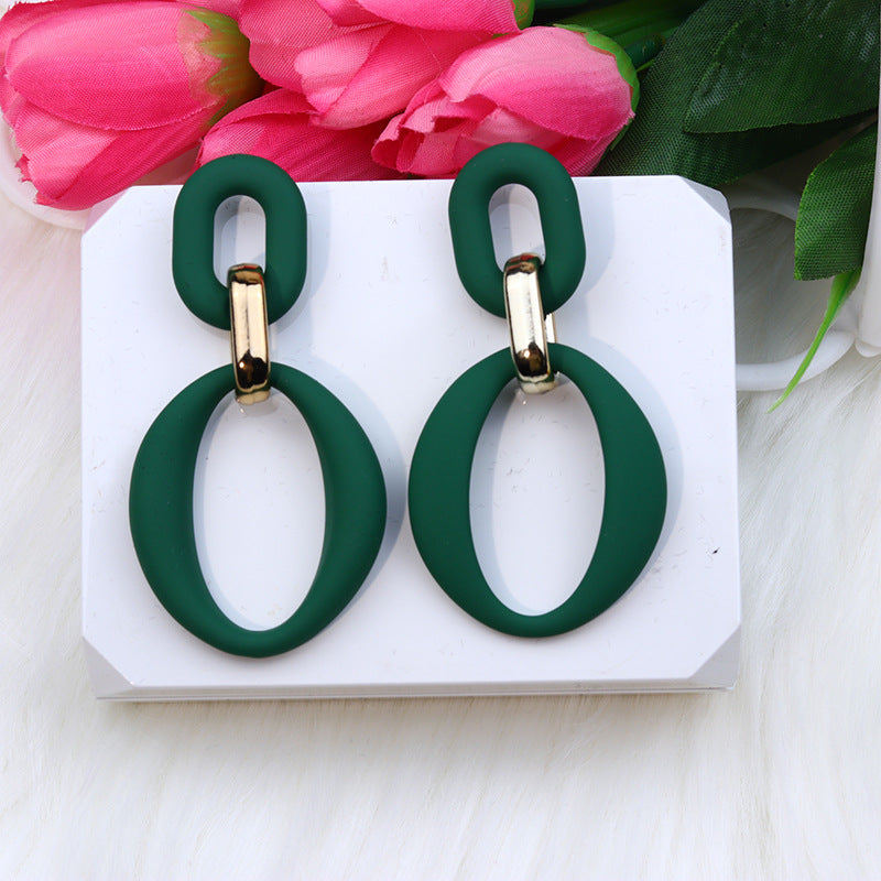 Wholesale Buckle Spray Paint Acrylic Fresh Earrings