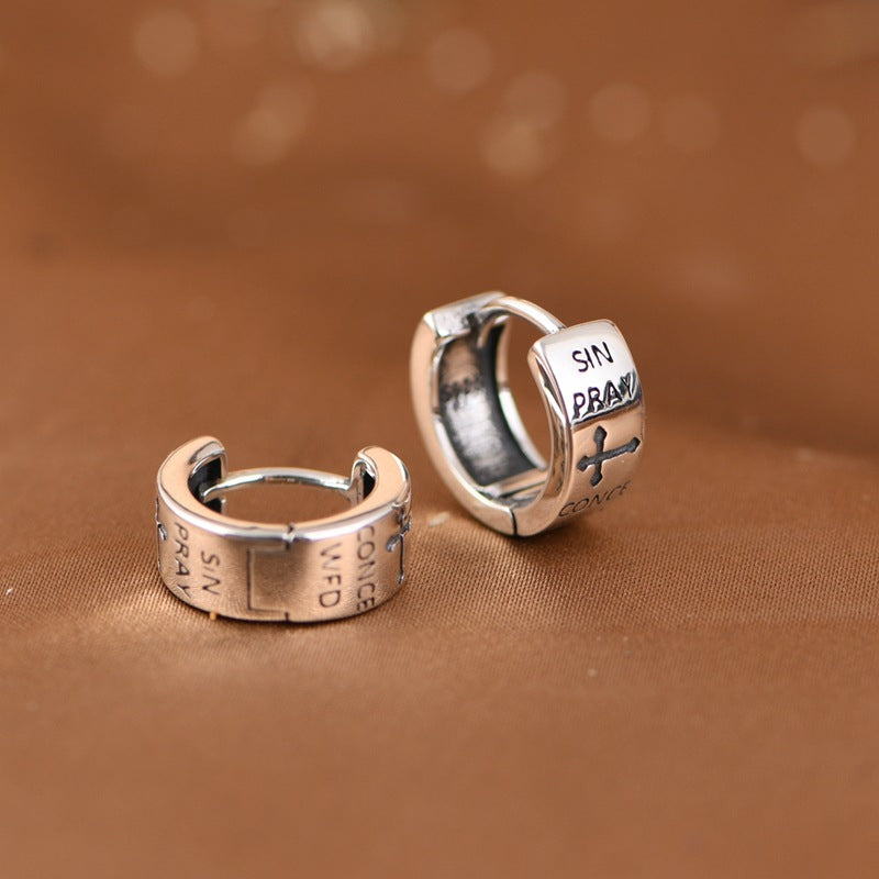 Wholesale S925 Silver Letter Cross Earrings