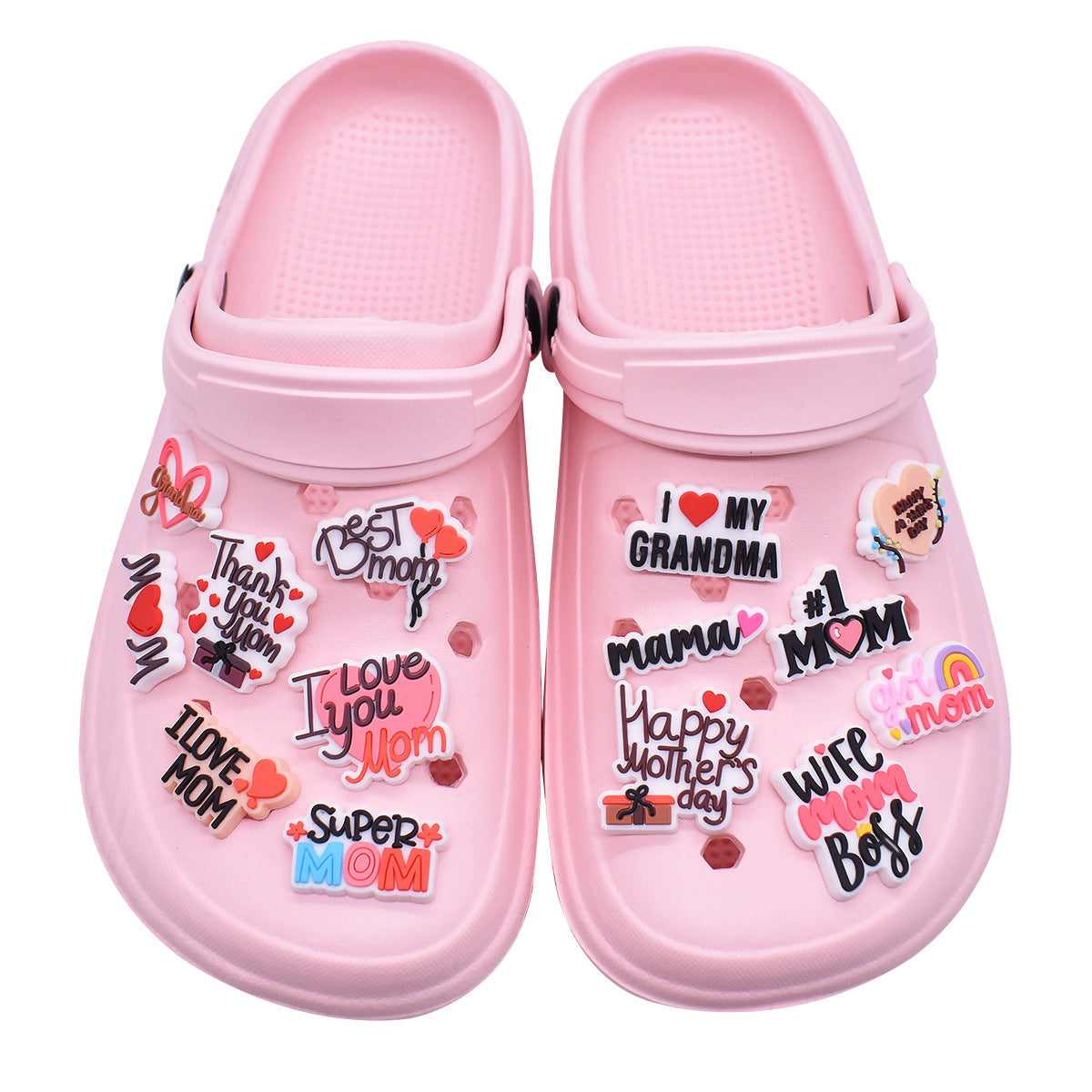 Wholesale Random 100pcs Mother's Day Shoe Buckle Decoration Shoes Charms ACC-SC-RYY030