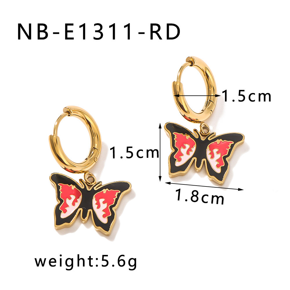 Wholesale  Stainless Steel Butterfly Ear Ring  Earrings