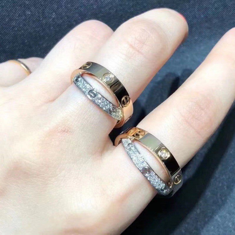 Wholesale Titanium Steel Large Square Screw Double Ring Cross Ring