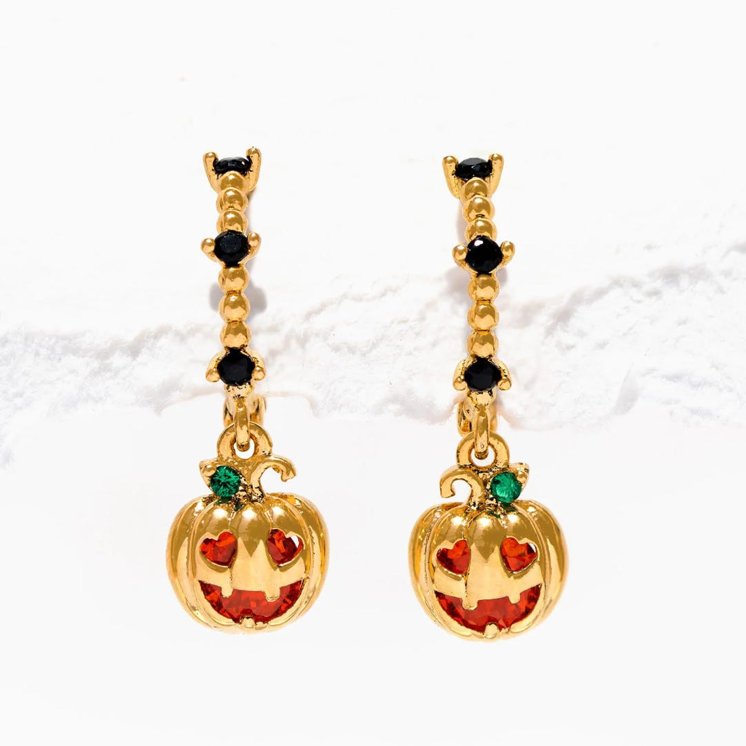 Wholesale Halloween Black Cat Pumpkin Skull Head Earrings