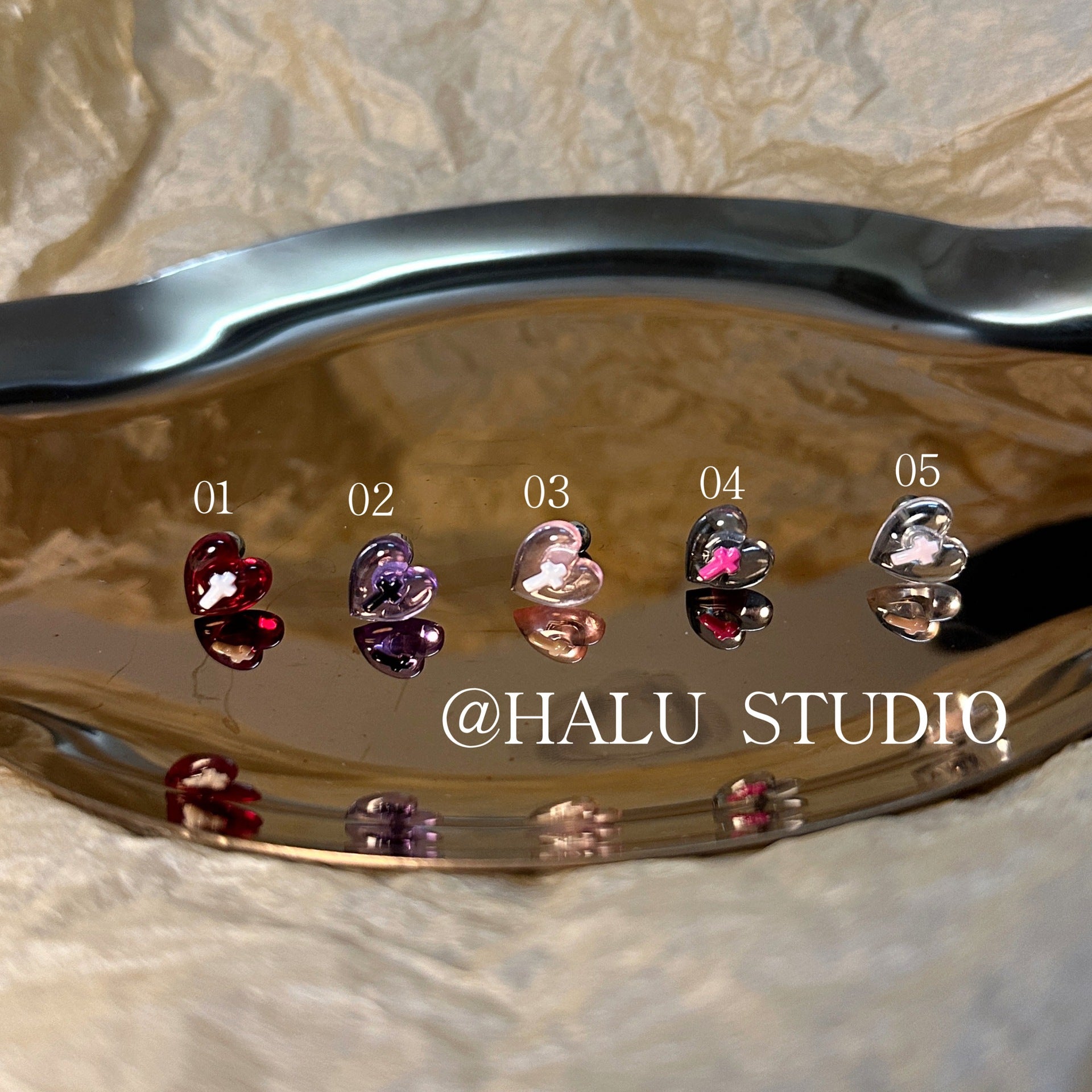 Wholesale Cute Three-dimensional Cross Love Sweet Cool Titanium Steel  Ear Bone Nail Earrings