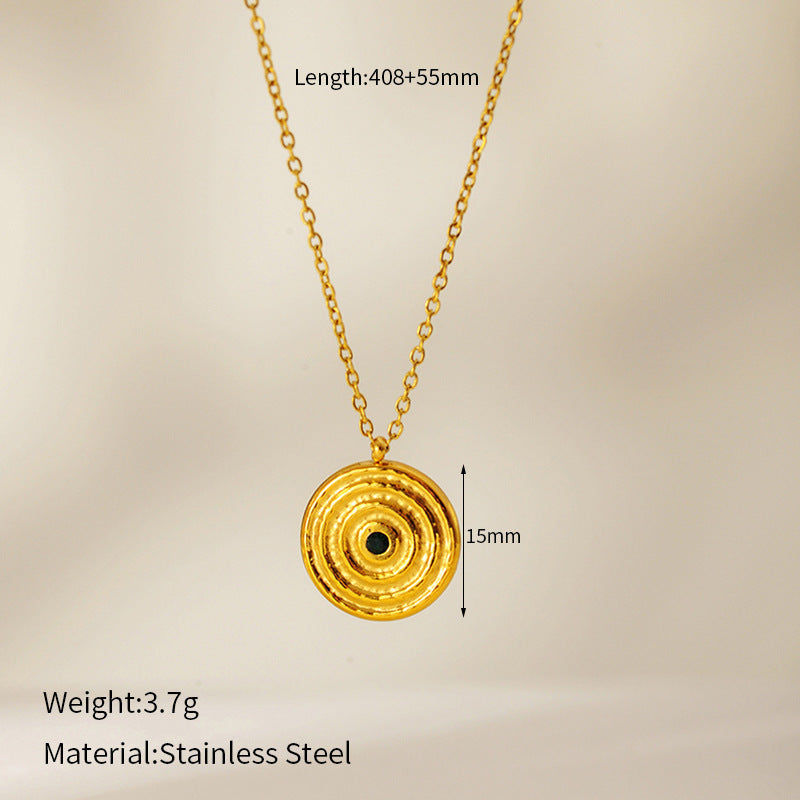 Wholesale  Retro Emerald Stainless Steel Necklace