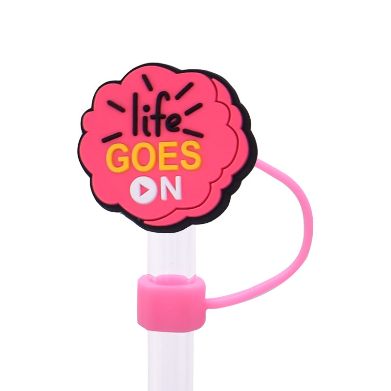 Wholesale Random 100pcs Summer Series Straw Cover 10MM Straw Tube Cap