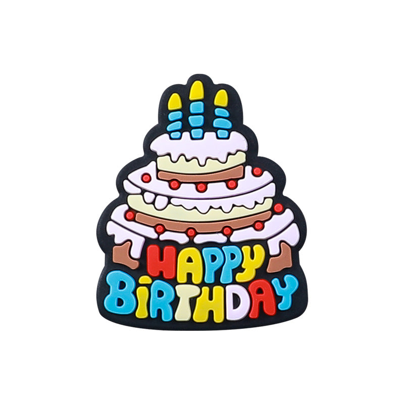 Wholesale 20pcs Happy Birthday Silicone Beads Focal Beads DIY Accessories ACC-BDS-RongFa018