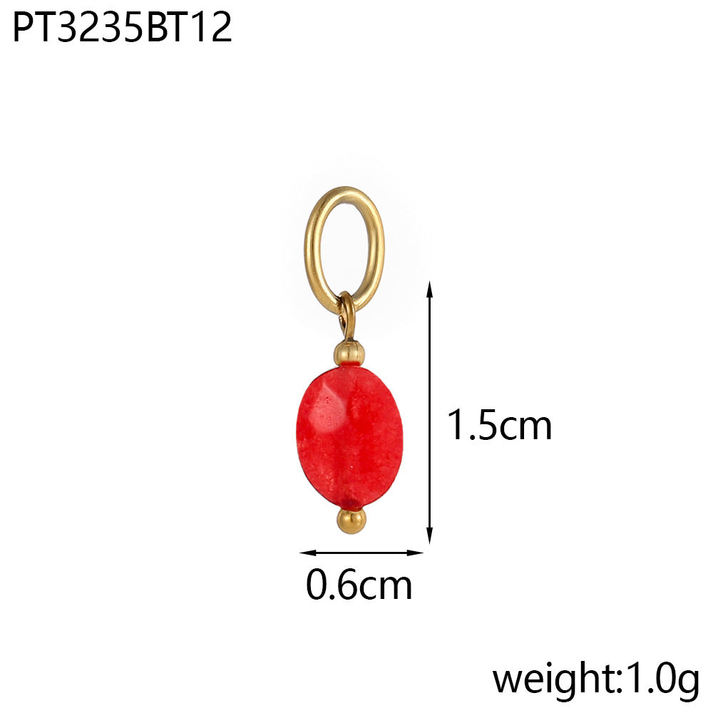 Wholesale DIY pendant accessories 14 color natural stone accessories