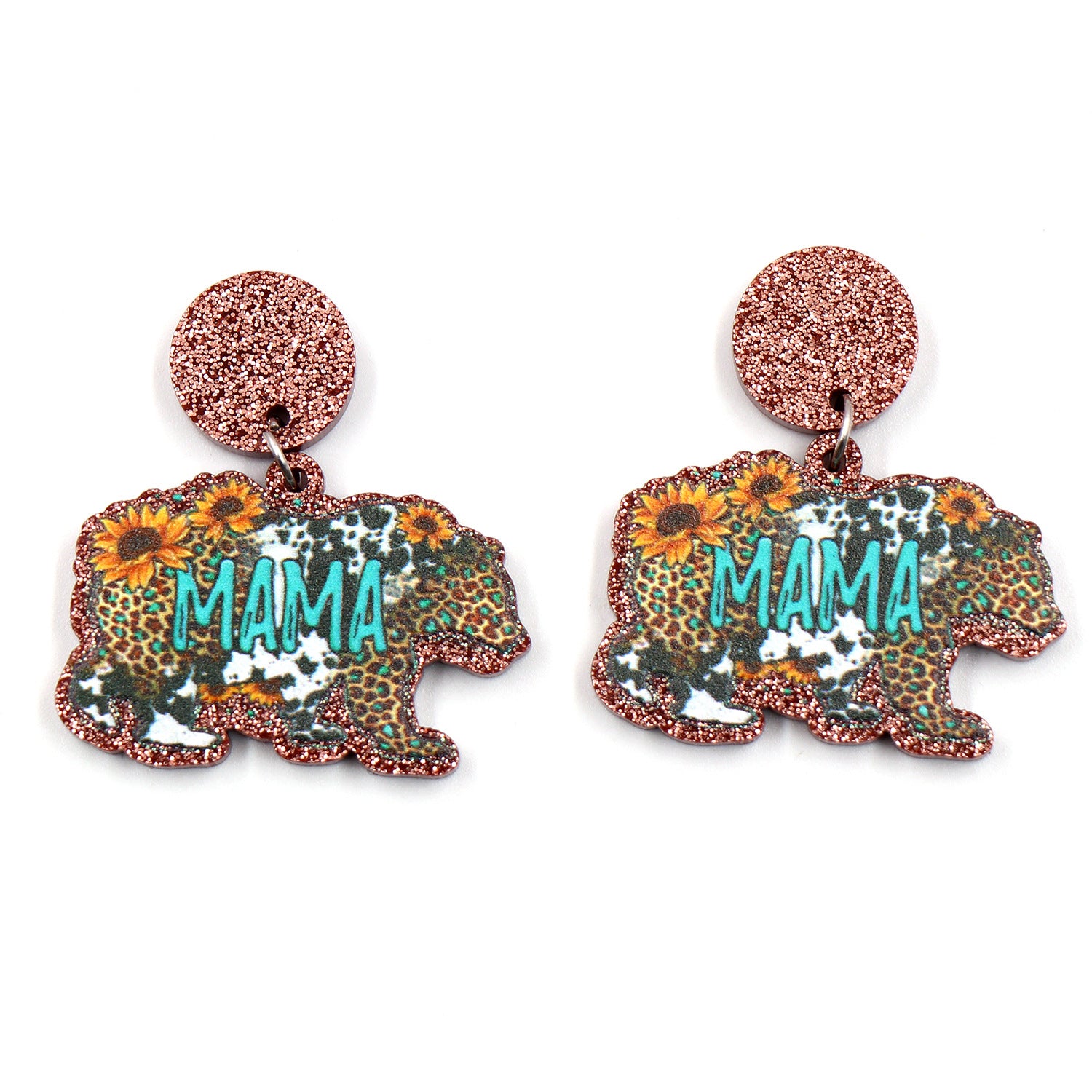 Wholesale Acrylic Bear mama earrings acrylic jewelry