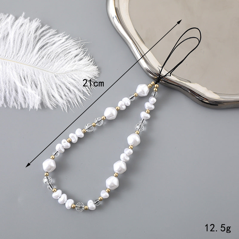 Wholesale  Pearl Short Wrist Lanyard  All-match Keychains