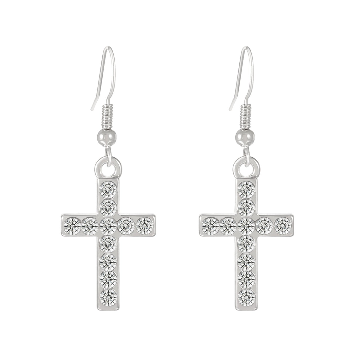 Wholesale Dark Diamond Cross Earrings