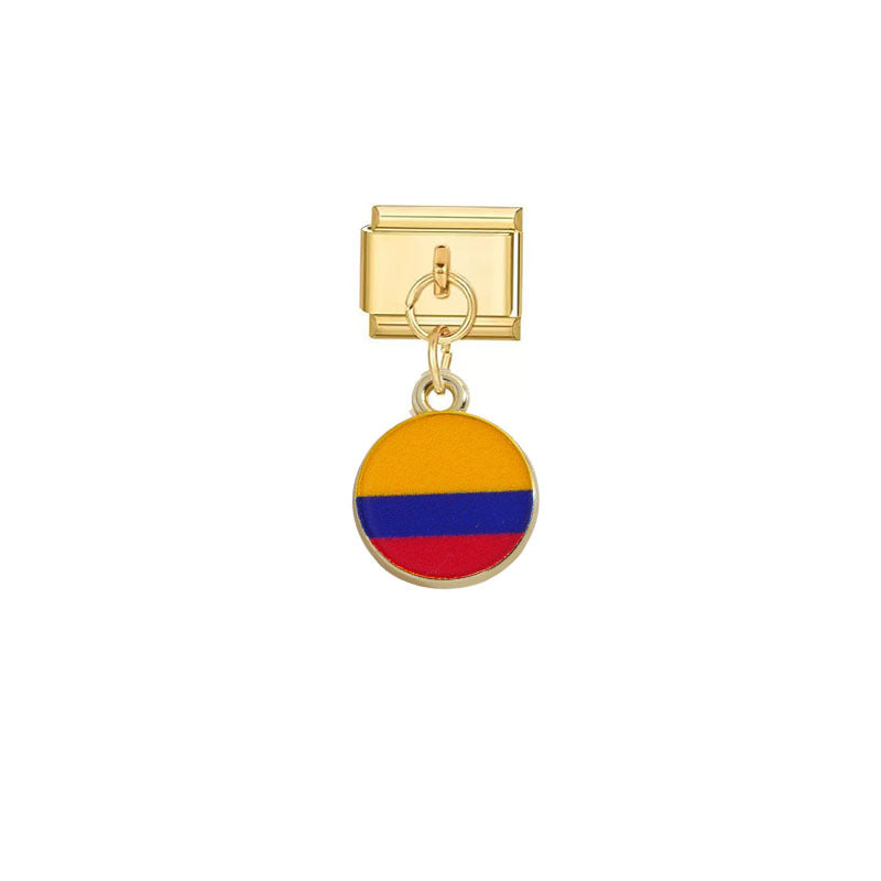 Wholesale Gold Italian Flag Module Pendant DIY Detachable Charm Fashion Accessory