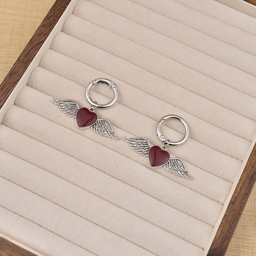 Wholesale Vintage Heart Wing Enamel Shoe Buckle Bag Charm Stylish Electroplated Zinc Alloy DIY Women S Accessory