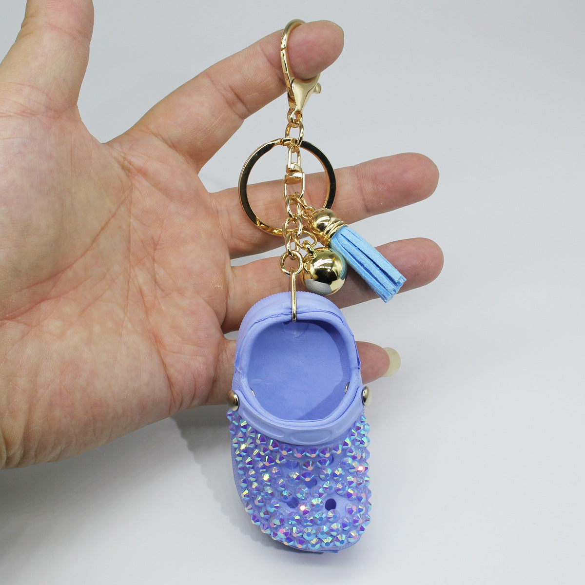 Wholesale Mini Clogs Pendant Colored Diamond Keychain