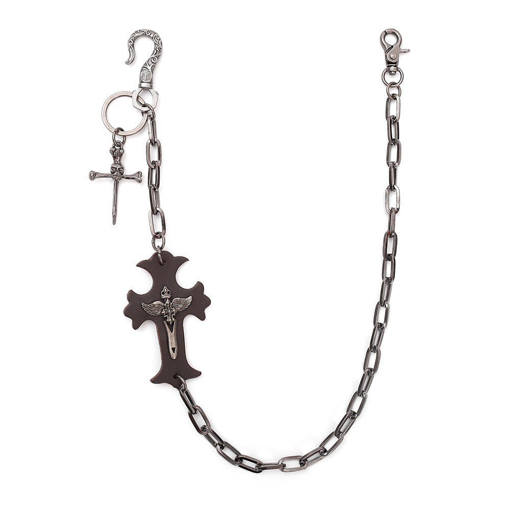Wholesale Metal punk cross waist chain
