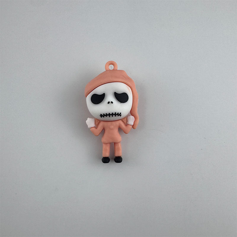 Wholesale 3D PVC Cartoon Pumpkin Pendant Keychain  Decorative Accessory