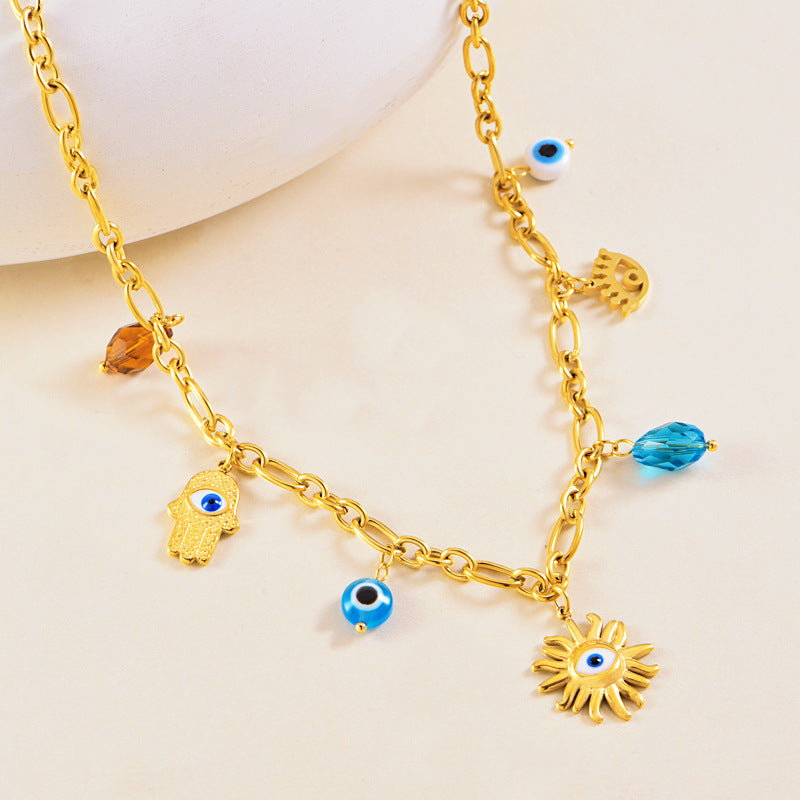 Wholesale Stainless Steel Sun Necklace AliExpress Trendy T-shirt Chain