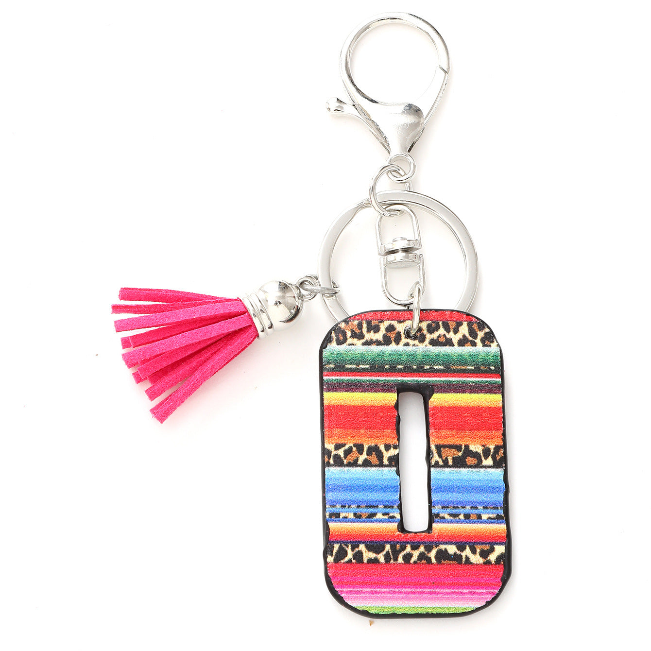 Wholesale Western Style Aztec Leopard Leather Letter Tassel Keychain ACC-KC-YTian009