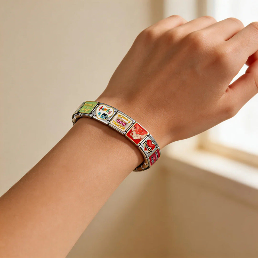 Wholesale Stainless Steel Modular DIY Bracelet Mother S Day Jewelry Accessory For Everyday Wear
