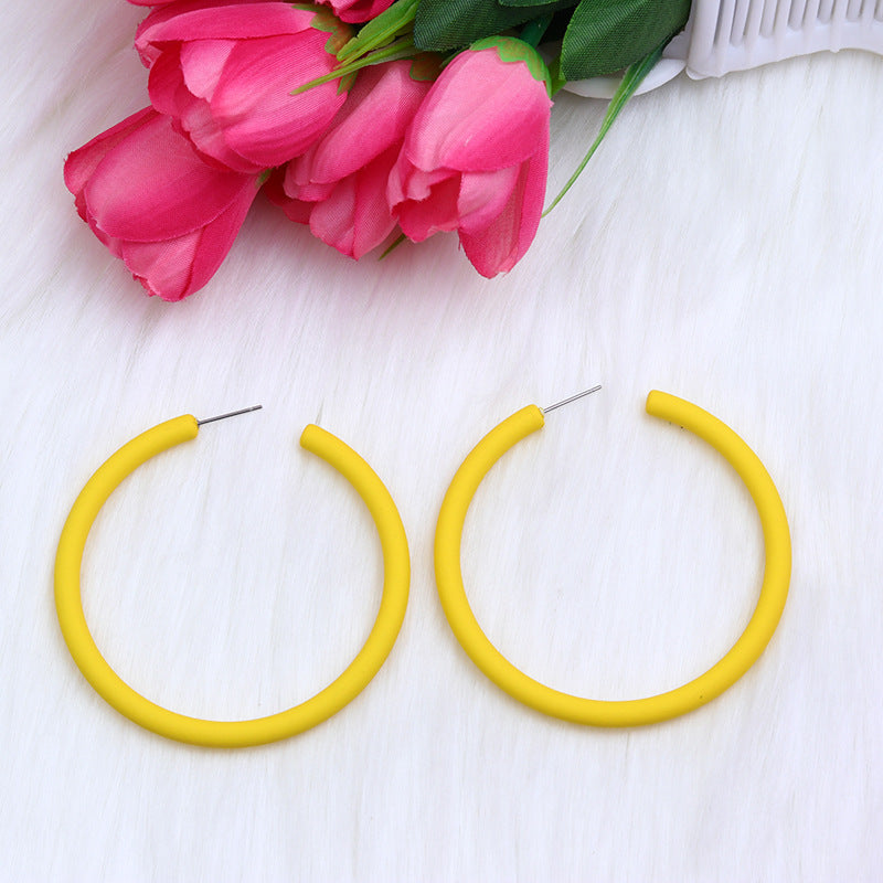 Wholesale  Large C Circle Earrings Acrylic Earrings