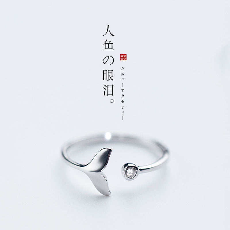 Wholesale Mermaid Wave Fishtail Ring Light Luxury Fashion Jewelry Gift