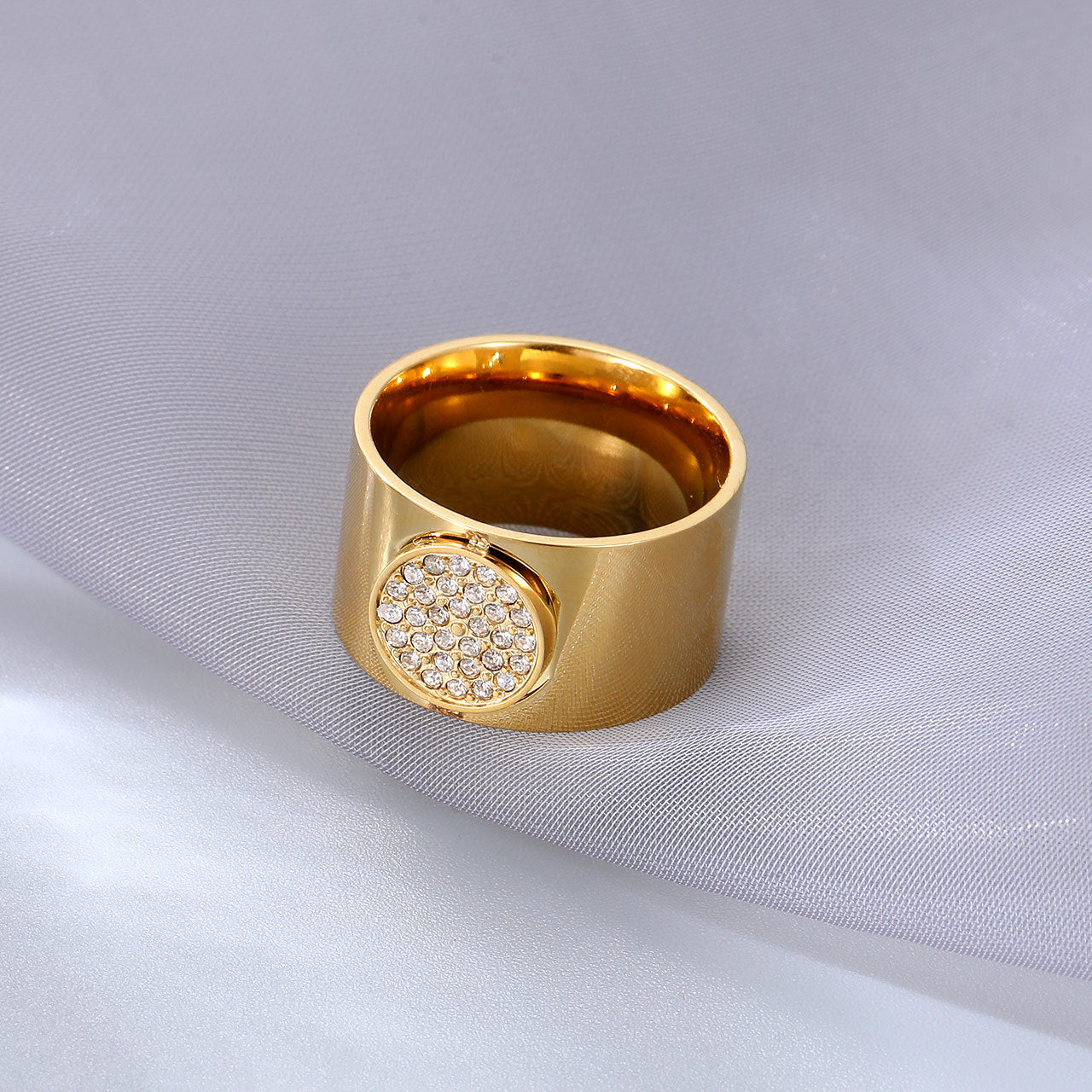 Wholesale Geometric Wide Titanium Steel Ring