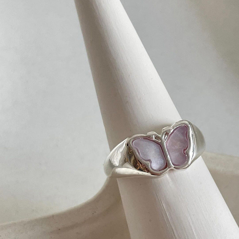 Wholesale Alloy Butterfly Ring All-match Ring  Acrylic Jewelry