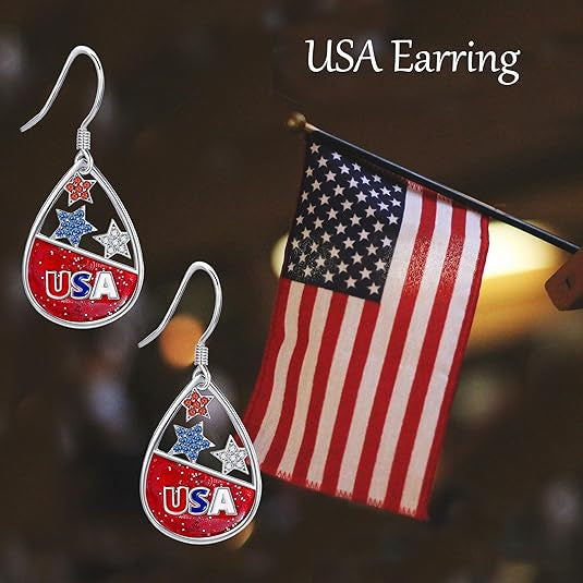Wholesale Independence Day Star Letter Pendant  Earrings